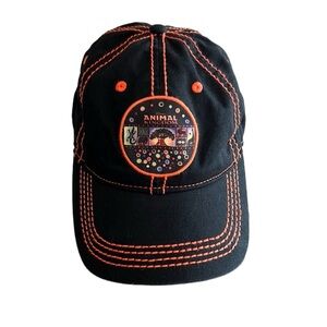 DISNEY PARKS Animal Kingdom Patch Contrast Stitch black and Orange baseball cap
